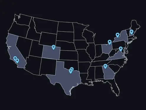 Where We Work map